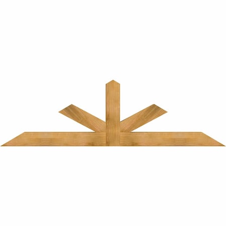 Ekena Millwork Saratoga Rough Sawn Timber Gable Bracket, Western Red Cedar, 96"W x 28"H x 6"D x 6"F, 7/12 Pitch GBW096X28X0606SAR00RWR